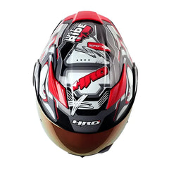Casco Hro 3400Dv Evo Full Gas Gris Oscuro Rojo Visor Iridium Rojo 2