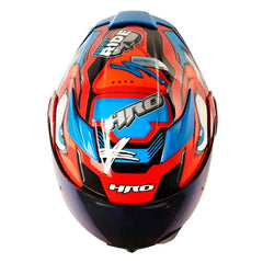 Casco Hro 3400Dv Evo Full Gas Naranja Azul Visor Iridium Azul 2