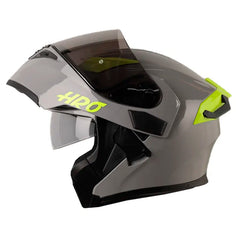 Casco Hro 3400Dv Evo Solid Gris Amarillo Visor Iridium Silver