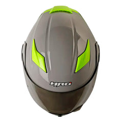 Casco Hro 3400Dv Evo Solid Gris Amarillo Visor Iridium Silver 2
