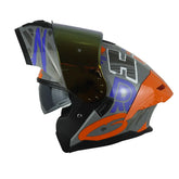 Casco Hro 3480dv Evo Tags Gris Naranja Visor Iridium Naranja