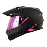 Casco Hro Mx-330Dv Solid Negro Fucsia Visor Iridium Morado