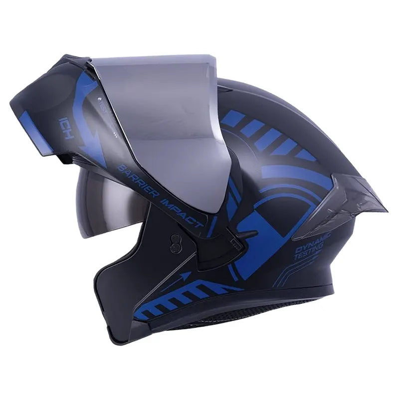 Casco Ich 3120 Color_Test Negro Azul Navy Visor Silver