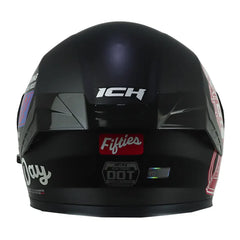 Casco Ich 3120 Fifties Negro Rojo Visor Azul 3