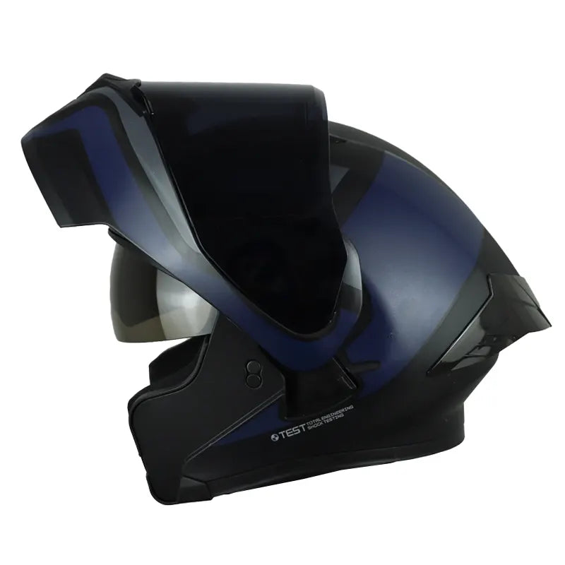 Casco Ich 3120 Further Negro Azul Navy Visor Smoke