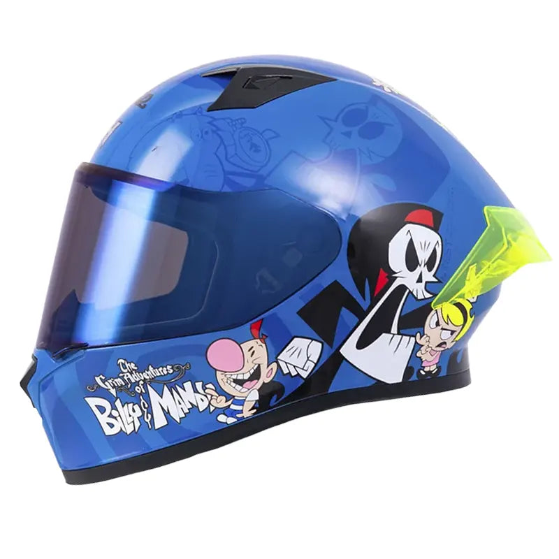 Casco Ich 503 Edicion Especial Billy Mandy Azul Visor Azul
