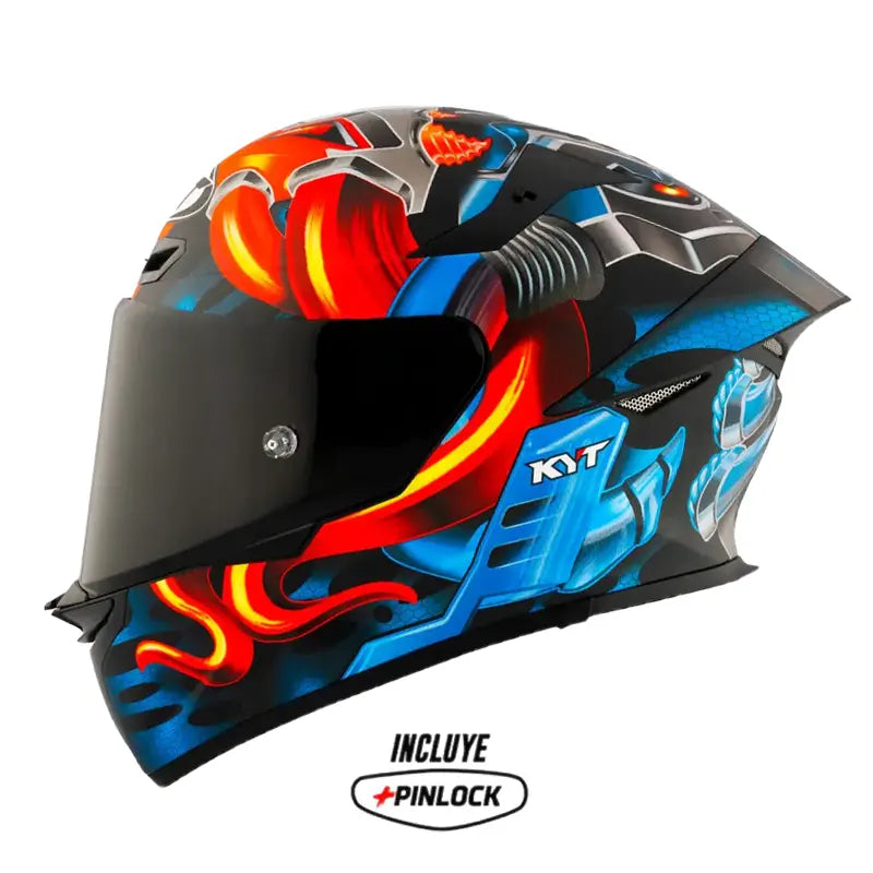 Casco Kyt Tt Revo Magnet Azul Rojo