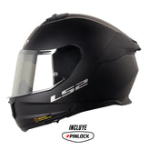 Casco Ls2 Ff808 Solid Negro Visor Iridium Silver