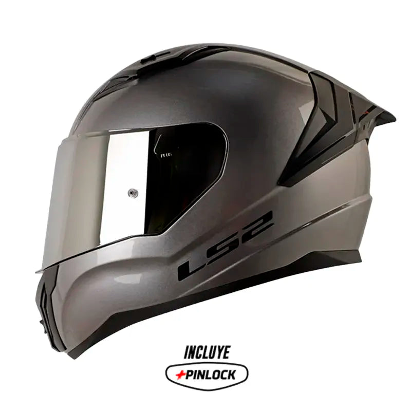 Casco Ls2 Ff810 Solid Titanio Visor Iridium Silver