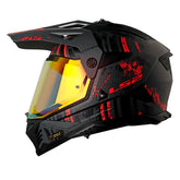 Casco Ls2 Mx-702 Crazy Negro Rojo Visor Iridium Rojo