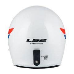 Casco Ls2 Of599 Retro Blanco Azul Visor Smoke 3
