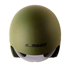 Casco Ls2 Of599 Retro Verde Militar Visor Smoke 2