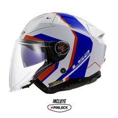 Casco Ls2 Of603 Infinity ll Focus Blanco Azul