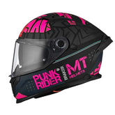Casco Mt Braker Sv Punk Rider B8 Negro Fucsia