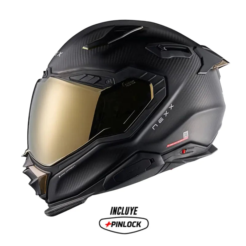 Casco Nexx Wst3 Carbon Zero Pro Negro Visor Iridium Dorado