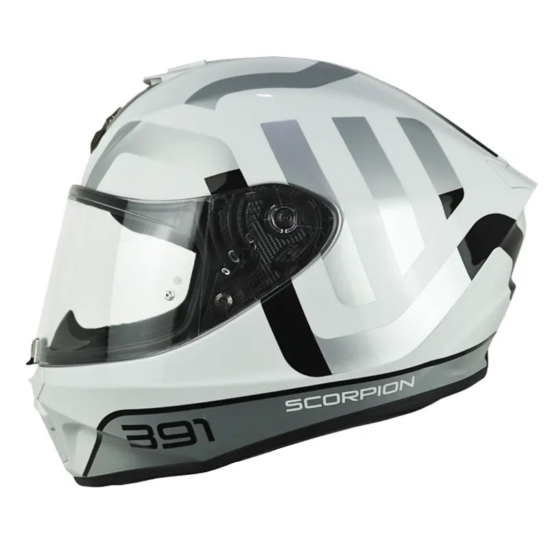 Casco Scorpion Exo-391 Arok Blanco Negro Gris