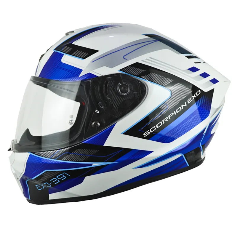 Casco Scorpion Exo-391 Captor Blanco Azul 2