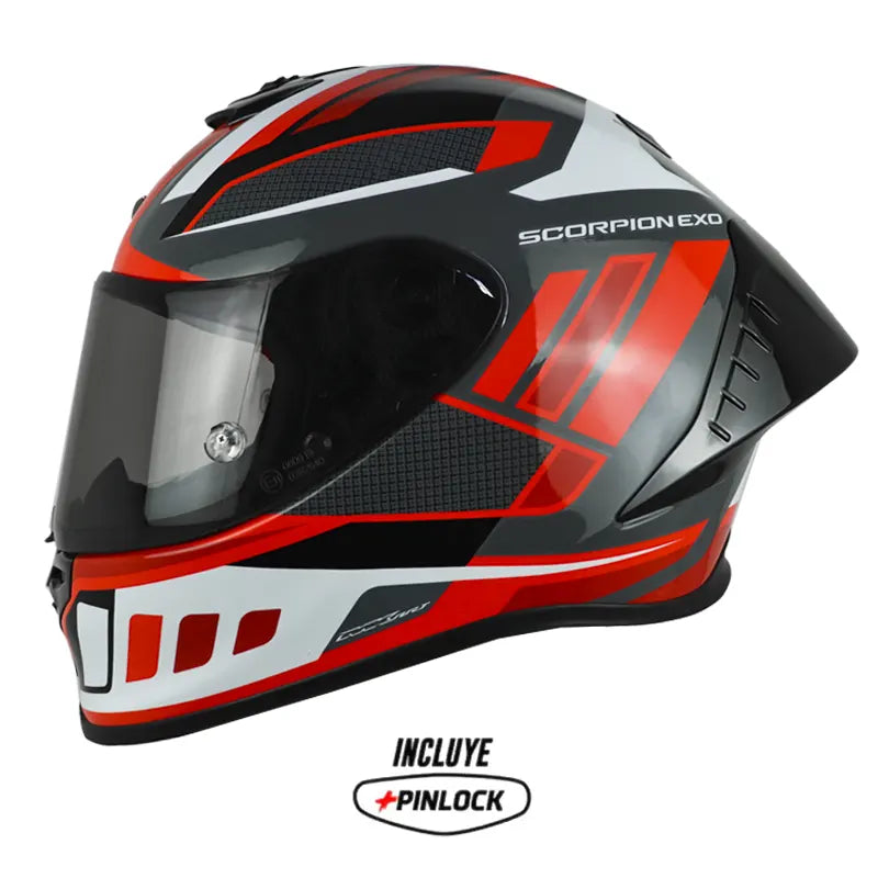 Casco Scorpion Exo-R1 Evo ll Air V Gris Blanco Rojo