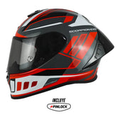Casco Scorpion Exo-R1 Evo ll Air V Gris Blanco Rojo