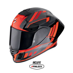 Casco Scorpion Exo-R1 Evo ll Vital Negro Silver Rojo