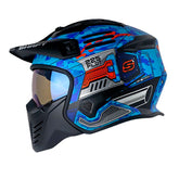 Casco Shaft 225 Pilot Stop Azul Naranja Visor Iridium Azul 1