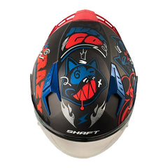 Casco Shaft 226 Gt Anymaniac Negro Azul Visor Iridium Rojo 2