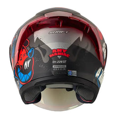 Casco Shaft 226 Gt Anymaniac Negro Azul Visor Iridium Rojo 3