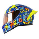 Casco Shaft 504 Love and Hate Azul Visor Iridium Azul 1