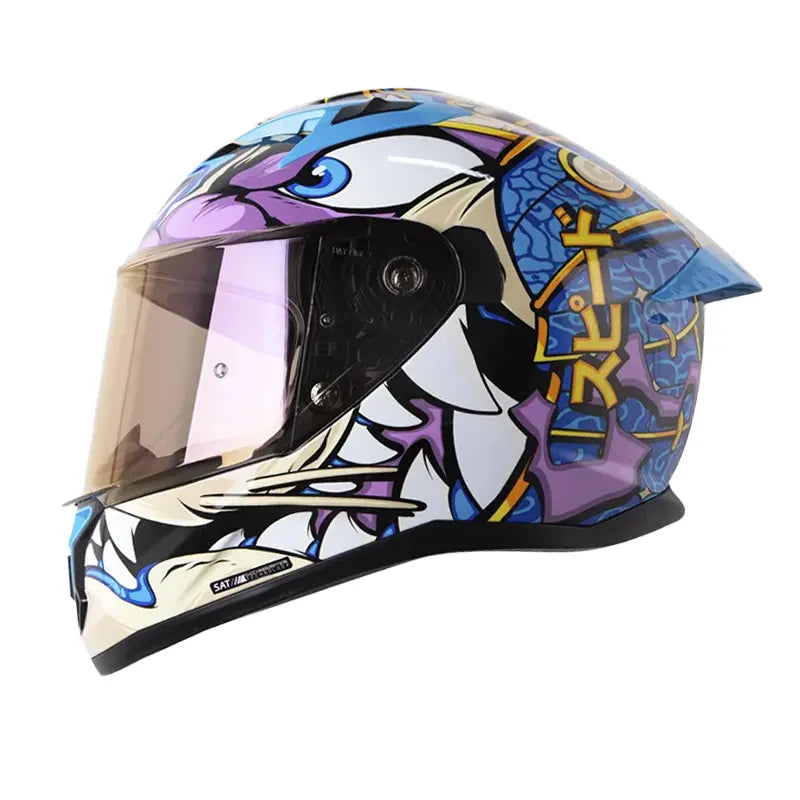 Casco Shaft 522sp Viserion Negro Morado Visor Iridium Morado