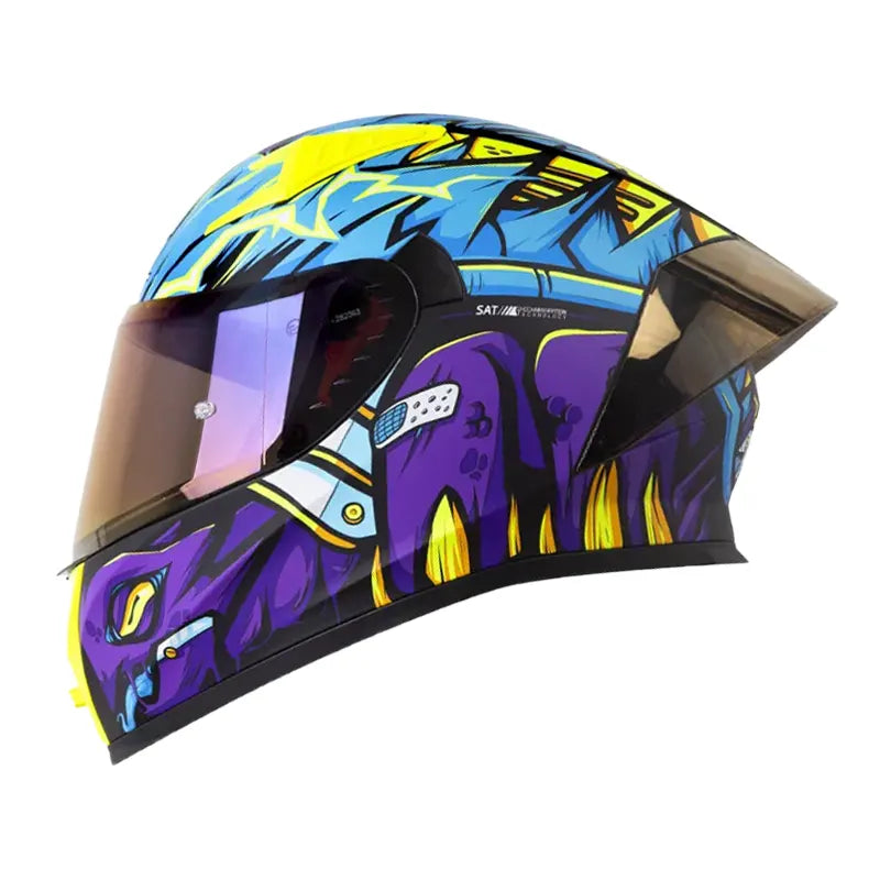 Casco Shaft 526sp Evo Armored Azul Morado Visor Iridium Morado 1