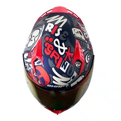 Casco Shaft 526sp Evo Rise Up Gris Oscuro Visor Iridium Rojo 2