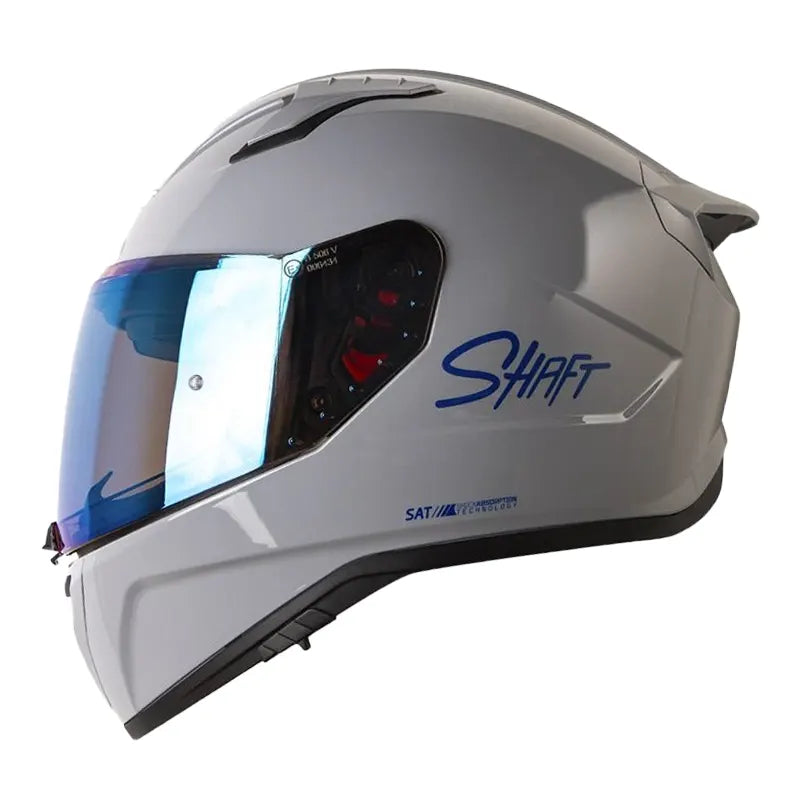 Casco Shaft 532Dv Solid Gris Azul Visor Iridium Azul