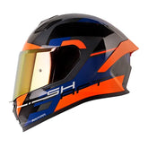 Casco Shaft 559 Corps Gris Oscuro Naranja Visor Iridium Rojo