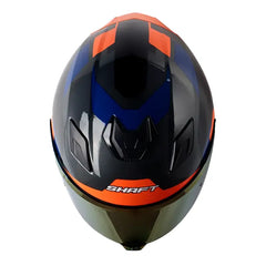 Casco Shaft 559 Corps Gris Oscuro Naranja Visor Iridium Rojo 2