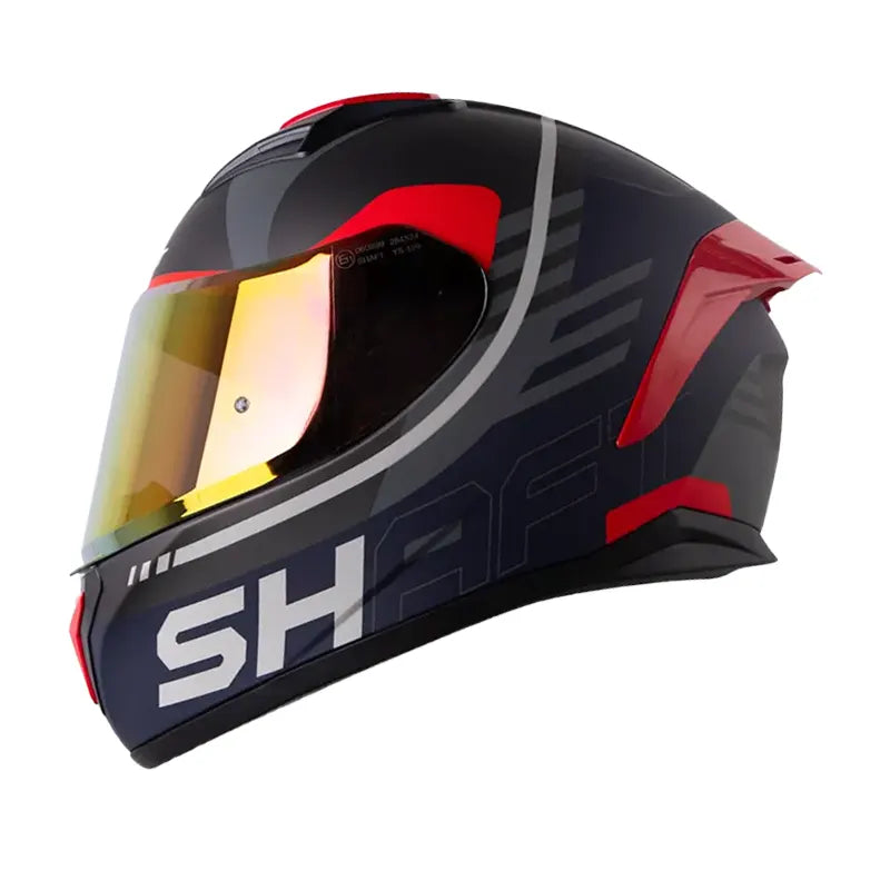 Casco Shaft 582Sp Acenes Gris Oscuro Visor Iridium Rojo