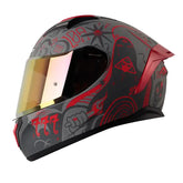 Casco Shaft 582Sp Evo Fortune Gris Oscuro Rojo Visor Iridium Rojo
