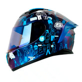 Casco Shaft 582Sp Evo People Walk Camaleon Blanco Visor Iridium Azul