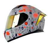Casco Shaft 582Sp Evo People Walk Gris Rojo Visor Iridium Rojo