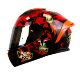 Casco Shaft 582Sp Evo Samurai Jack Rojo Visor Iridium Dorado