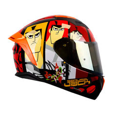 Casco Shaft 582Sp Evo Samurai Jack Rojo Visor Iridium Dorado 2