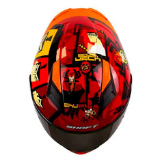 Casco Shaft 582Sp Evo Samurai Jack Rojo Visor Iridium Dorado 3