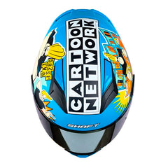 Casco Shaft 582Sp_Evo Johny Bravo Azul Full Color Visor Iridium Dorado 2