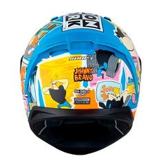 Casco Shaft 582Sp_Evo Johny Bravo Azul Full Color Visor Iridium Dorado 4