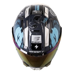 Casco Shaft 595 Gunn Gris Oscuro Azul Visor Iridium Morado 2