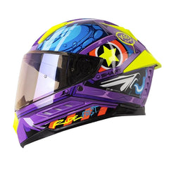 Casco Shaft 595 Gunn Morado Azul Visor Iridium Morado
