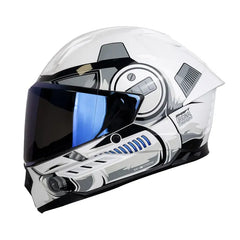 Casco Shaft 595 Original_Storm Blanco Gris Visor Iridium Azul 1