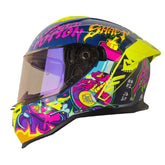 Casco Shaft 598 Gtr Abracadabra Azul Oscuro Fucsia Visor Iridium Morado