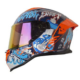 Casco Shaft 598 Gtr Abracadabra Azul Oscuro Visor Iridium Rojo
