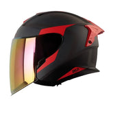Casco Shaft Pro 240Dv Maison Gris Rojo Visor Iridium Rojo