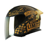 Casco Shaft Pro 240Dv Retrum Negro Dorado Visor Iridium Dorado